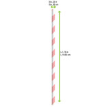Durable Pink & White Striped Paper Straws - Unwrapped D:0.23in L:7.75in - 25 pcs Durable Pink & White Striped Paper Straws - Unwrapped D:0.23in L:7.75in - 25 pcs